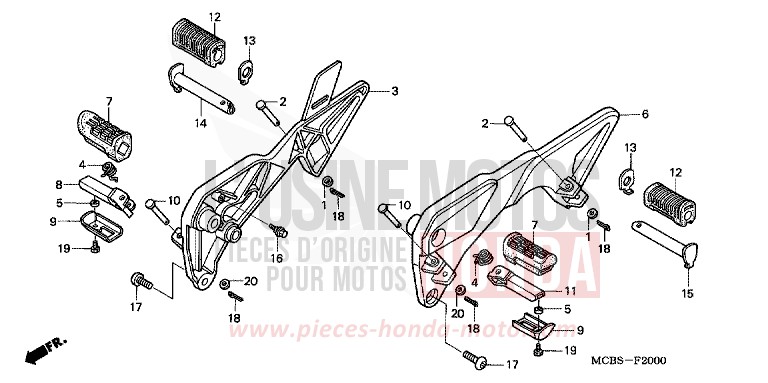STEP for Transalp 650 SPANGLE SILVER METALLIC (NHA49) from 2005